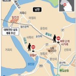Схема полицейских кордонов по дороге к парку Имчжингак. Инфографика: Yonhap News