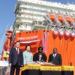 Президент РК посетил церемонию наименования плавучего завода СПГ