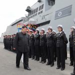 Ким Чен Ын посетил эсминец «Чвэ Хён» и ознакомился с ходом испытания управления системой вооружений корабля