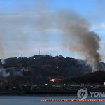 На Ёнпхёндо ведется борьба с лесными пожарами, начавшимися после артобстрела