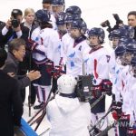 Мун Чжэ Ин и Ким Ён Нам посмотрели первый матч женской сборной Юга и Севера по хоккею